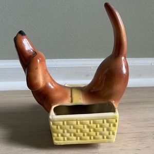 Vintage Dachshund Dog Planter